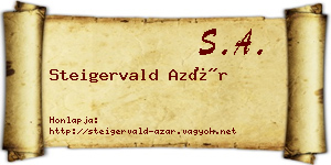 Steigervald Azár névjegykártya